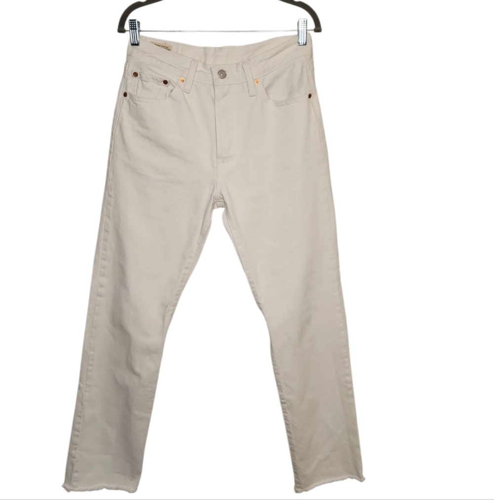 Levi's Premium Quality Clothing Women's Off-White 501 Denim Jeans Size 28/32